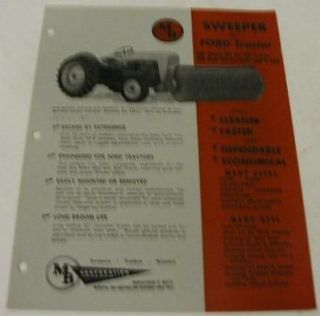 ford 8n naa ca 1960 s mb tractor sweeper data