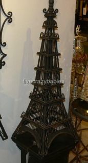 Luxe Large 33 Table Floor EIFFEL TOWER Sculpture Statue Iron Wood 