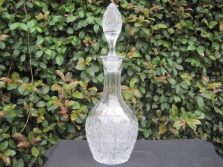   QUEEN LACE CUT 24% LEAD CRYSTAL WINE OR WHISKY DECANTER MINT NIB