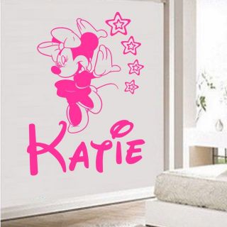 personalised wall art sticker girl bedroom minnie mouse more options