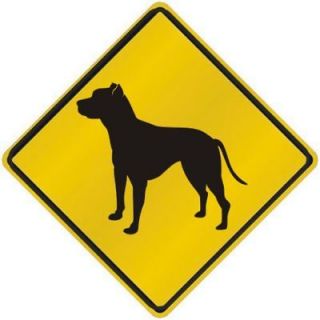 crossing sign sign american pit bull terrier 
