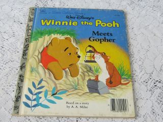   Disneys Winnie The Pooh Meets Gopher A Little Golden Book A. A. Milne