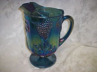 blue carnival glass pitcher in Contemporary (1940 Now)