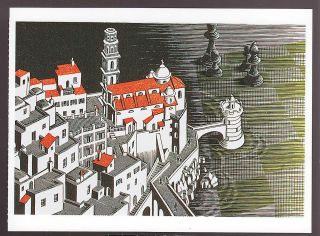 ESCHER Metamorphosis III (1967 68) ART ARTWORK PAINTING POSTCARD