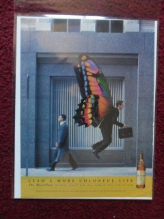 2001 Print Ad Macallan Malt Whiskey ~ Your Colorful World Butterfly 