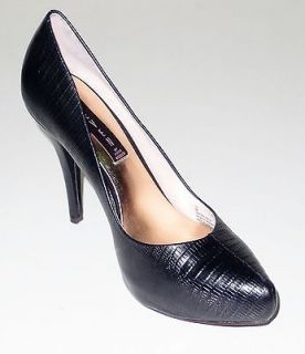NEW STEVE BY MADDEN BLACK LEATHER DETAILED DAIR PUMP SHOE SIZE 5.5