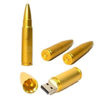 Metal Bullet Shape Gold USB 2.0 Flash Memory Stick Drive 128GB Hot 