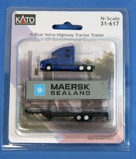 kato n scale bluetractor w 40 maersk sealand container time