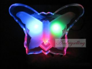 Romantic LED Colorful Butterfly Bedside Night Light Baby Kid Nursery 