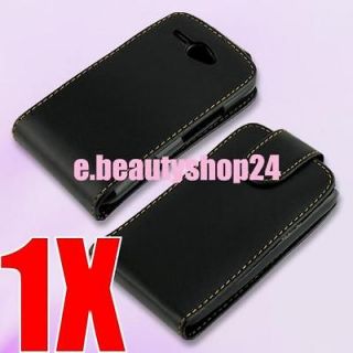 Black Flip Leather Case Cover Skin For HTC G16 A810e Chacha