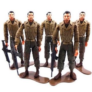 5Pcs 21st Century Toys 118 The Ultimate Soldier WWII US Gunner Figure 