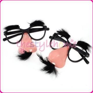 Newly listed pair clown glasses w/ Rubber nose black mustache funny 