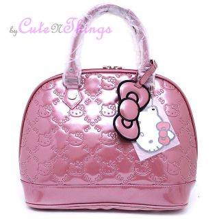   Hello Kitty Mauvewood Shiny Embossed Hand Bag Loungefly Bag New Pink