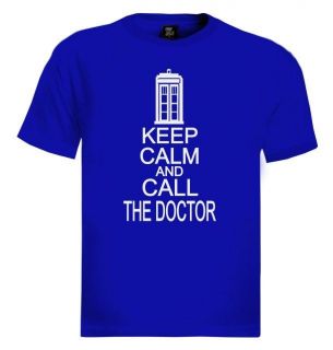 KEEP CALM AND CALL THE DOCTOR T Shirt Who Cult TV Series Funny cool 