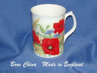 English Bone China~ POPPY~ Coffee/Tea Mug~New~Made in England