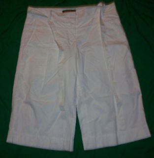BCBG MAX AZRIA White Cotton Tie Belt Shorts 4 NEW