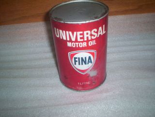   FINA Universal Motor Oil Can Tin 1 Liter Litre  Montreal Canada