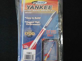 estes flying model rocket yankee 11 inches tall time left