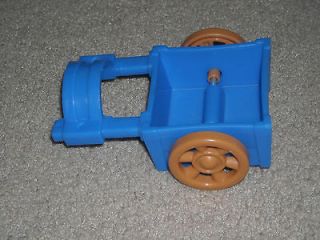 fisher price little people farm blue tractor trailer 