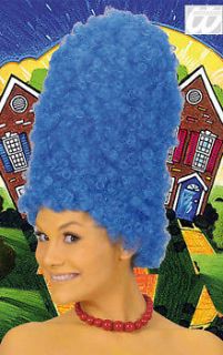 NEW TALL BLUE BEEHIVE MARGE SIMPSON CARTOON FANCY DRESS COSTUME WIG