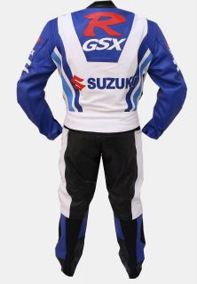   Motorcycle Leather Racing Riding Suit with Padding New Track Suit BLK