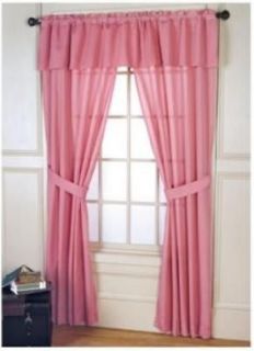 NEW MAYFIELD 5pc 70 X 84 ONE ROD WINDOW PANEL IN A BAG SET ROSE $70