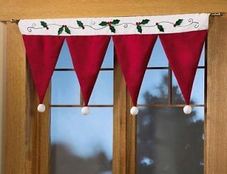 unique christmas holiday santa hat curtain valance new time left