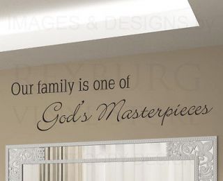   Art Sticker Quote Vinyl Family One of Gods Greatest Masterpieces F67