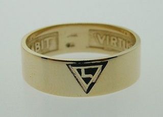 Newly listed Fine Vintage 14K Yellow Gold Enamel Yod Masonic Ring