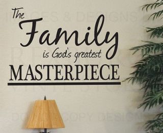Wall Art Decal Sticker Quote Vinyl Large Family Gods Greatest 