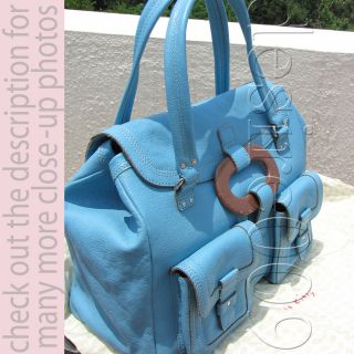 nwot orla kiely blue doctor leather handbag
