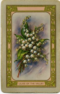 Vintage Swap Playing Card Marguerites Lilies of the Valley delicate 