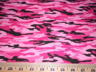 pink black camo 1 2 yd x 42 fabric cotton
