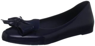 Mel by Melissa Tangerine Bow Navy Womens Slip On Jelly Pump Shoes