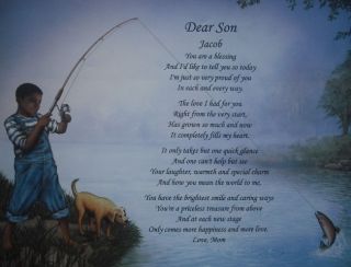 DEAR SON PERSONALIZED POEM BIRTHDAY OR CHRISTMAS GIFT ETHNIC LITTLE 