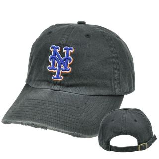 MLB NY New York Mets Distressed Vintage Brim Look Relaxed Slouch Fit 
