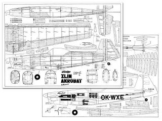   PILOT Zlin Akrobat  by Y Matsumoto 56WS Kit Plans & Templates