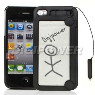 BLACK MAGNETIC DRAWING MAGIC CASE COVER SKIN FOR APPLE IPHONE 4 4G 4S