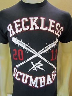NWT Young and Reckless Scumbags Skate Graphic T Shirt Black / Red 