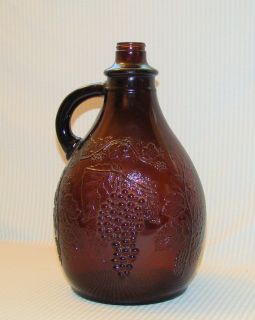 vintage 13 gallon amber bottle jug grape embossed time left