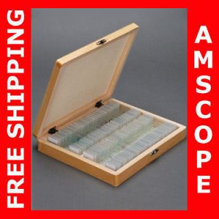 100 pc prepared microscope glass slides set a time left