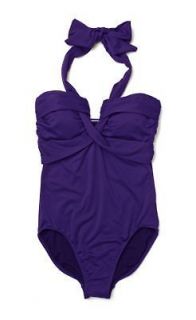 NWT ANTHROPOLOGIE SEA FOLLY Purple Lake Ripples Maillot Swimsuit
