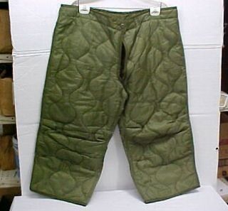 New Military Surplus Insulated Nylon Field Pants Liners, Army Cold 