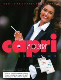 CAPRI (There is no slimmer way to smoke.)    1994 Magazine Print Ad 
