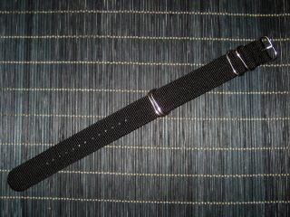   ring black 22mm + 20mm watch band / strap OD Black Nylon   Brand new