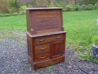 Antique Oak Bedside Commode Secretary Desk Restoration Project UPSTATE 