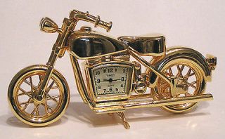 Miniature Clock Collection   Gold Motor Cycle Clock   Timex Quartz 