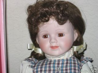   The Dollcrafter Porcelain Doll Mary MIB Beautiful Pigtails 14 Tall