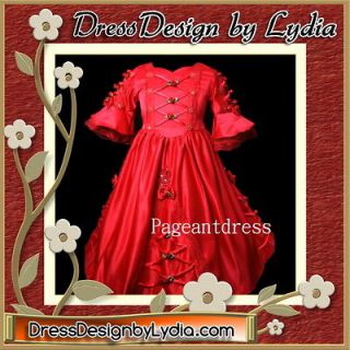   Red Christmas Pageant Toddler Costume Dress up Masquerade Ball 2/3