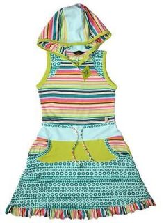 Oilily ~ SARDA Hoodie Dress   Stripes Dots Flowers Ruffled Size 140 10 